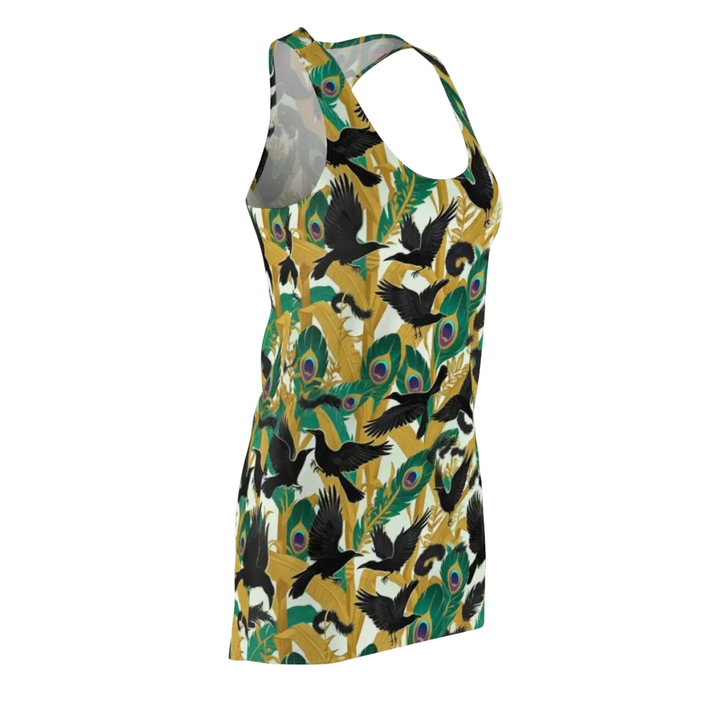 Midnight Plumes on Racerback Dress — Front Side