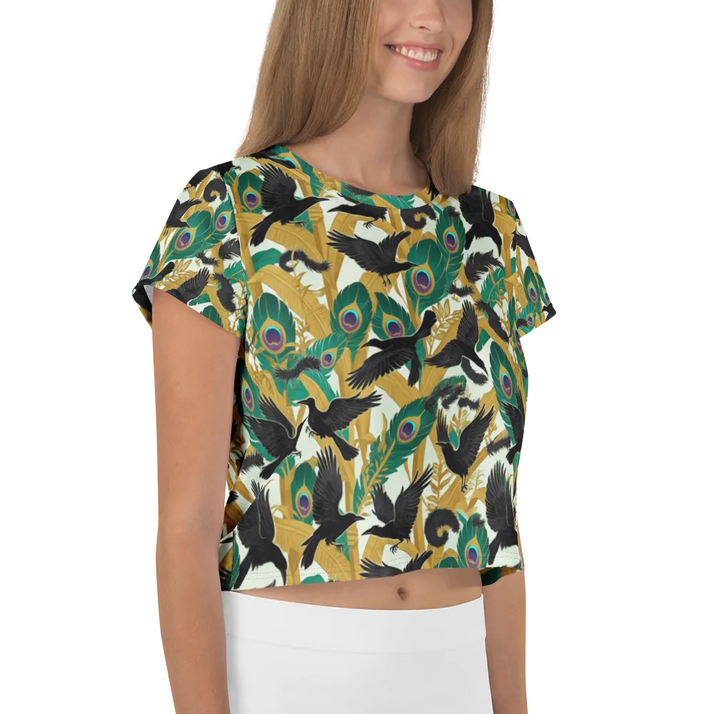 Midnight Plumes on Crop Tee — Right