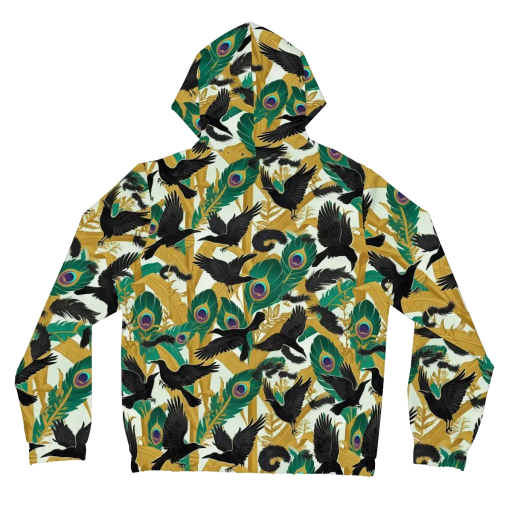 Midnight Plumes on Women's Full-Zip Hoodie — Back