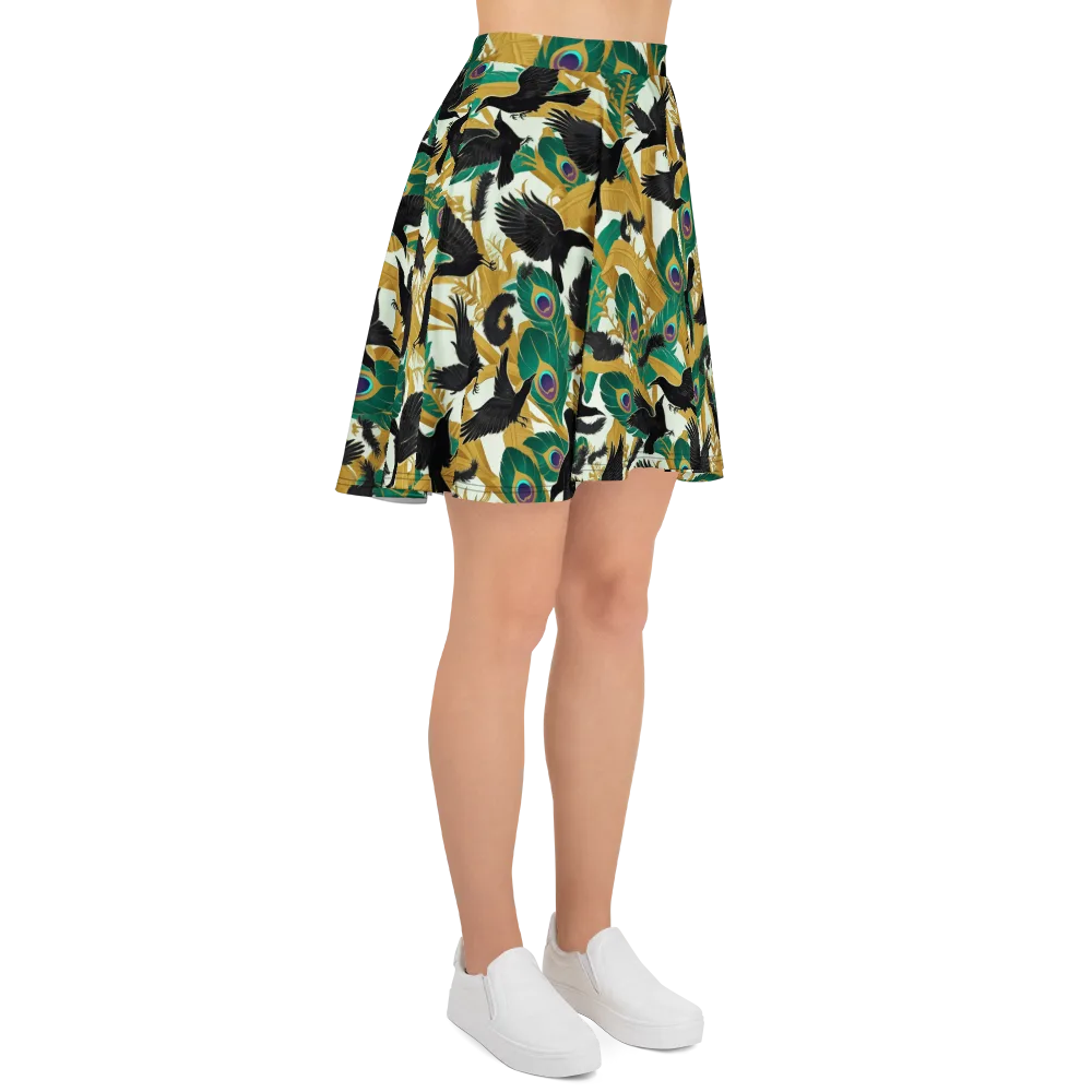 Midnight Plumes on Skater Skirt — Right