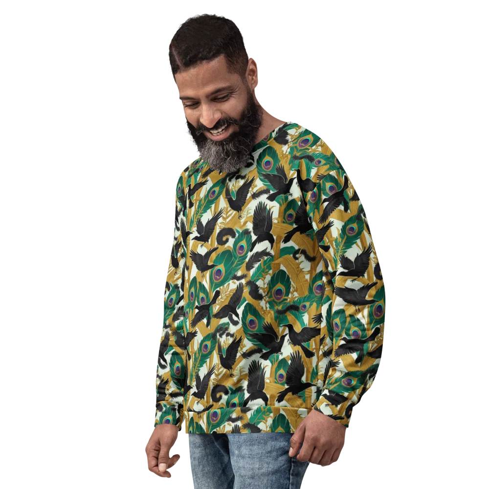 Midnight Plumes on Sweatshirt — Left Front