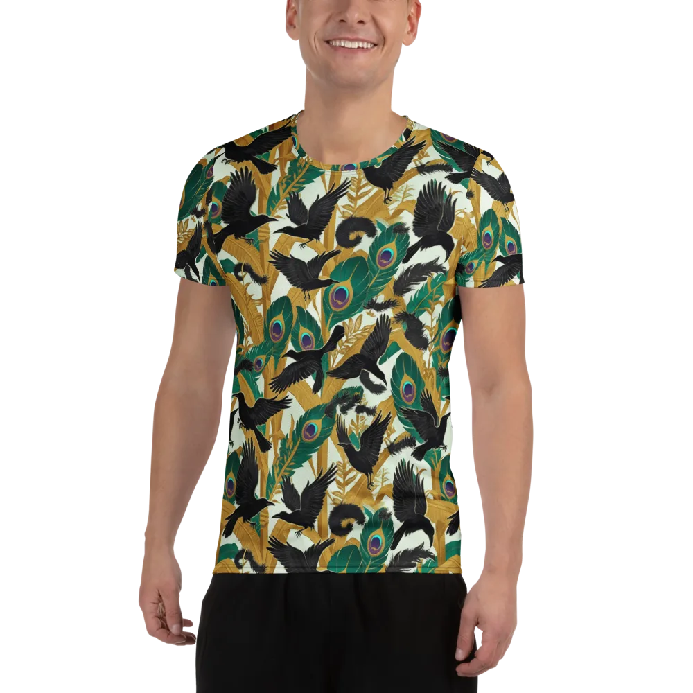 Midnight Plumes on Men's Athletic T-Shirt — Front