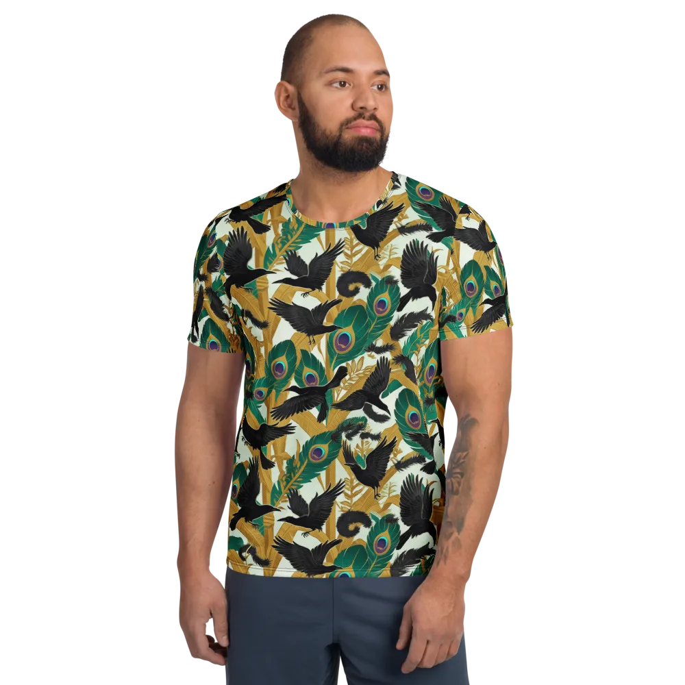 Midnight Plumes on Men's Athletic T-Shirt — Front