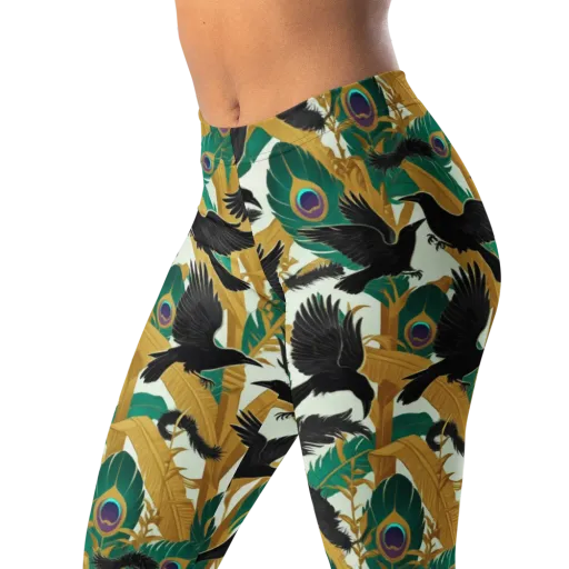 Midnight Plumes on a Leggings