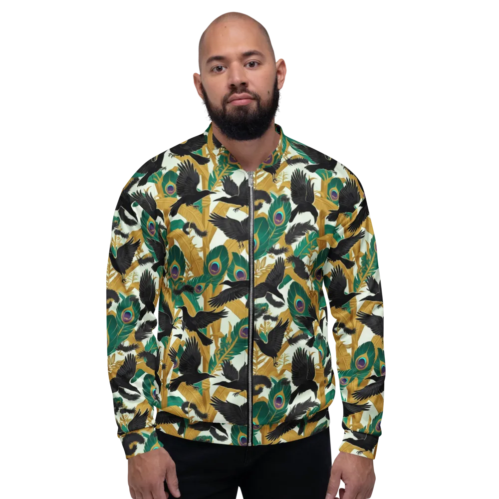 Midnight Plumes on Bomber Jacket — Front