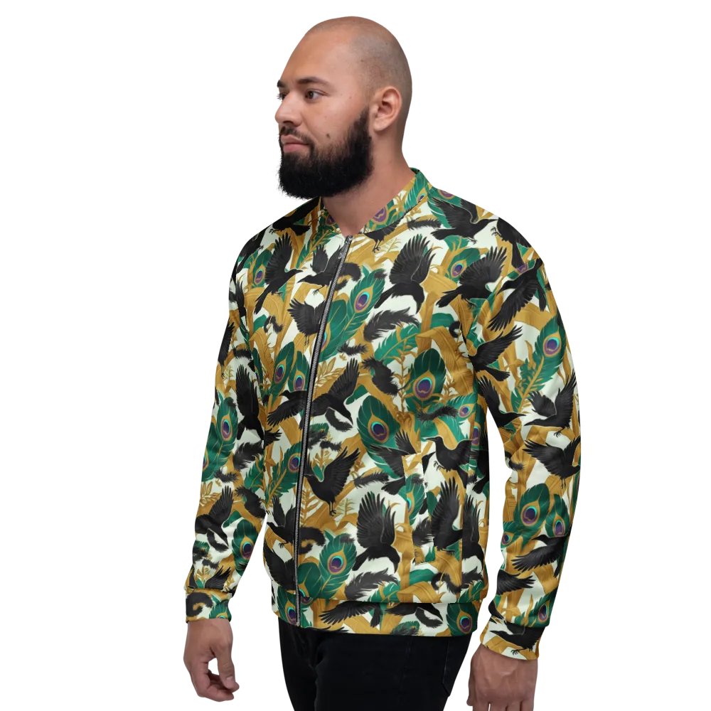 Midnight Plumes on Bomber Jacket — Left