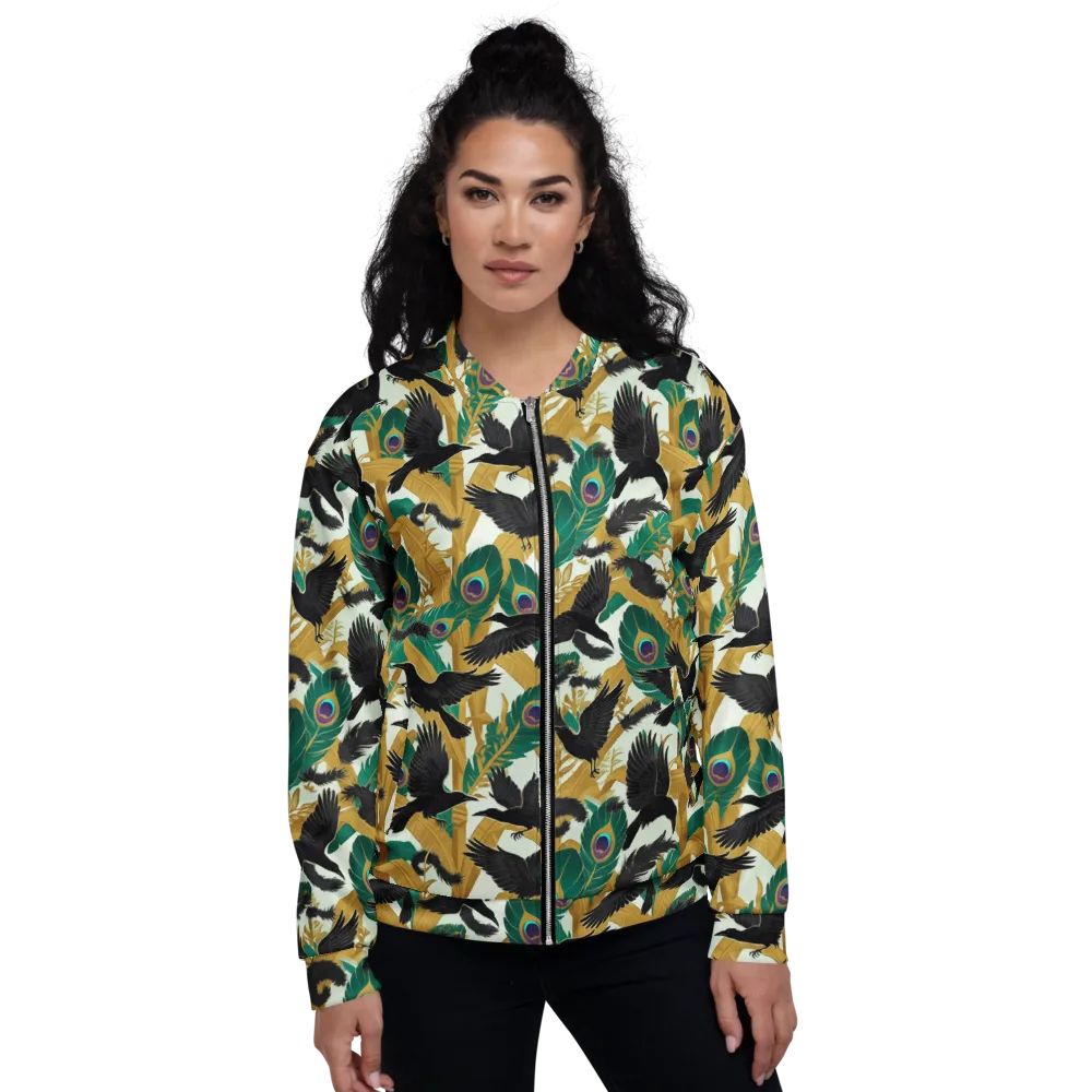 Midnight Plumes on Bomber Jacket — Front
