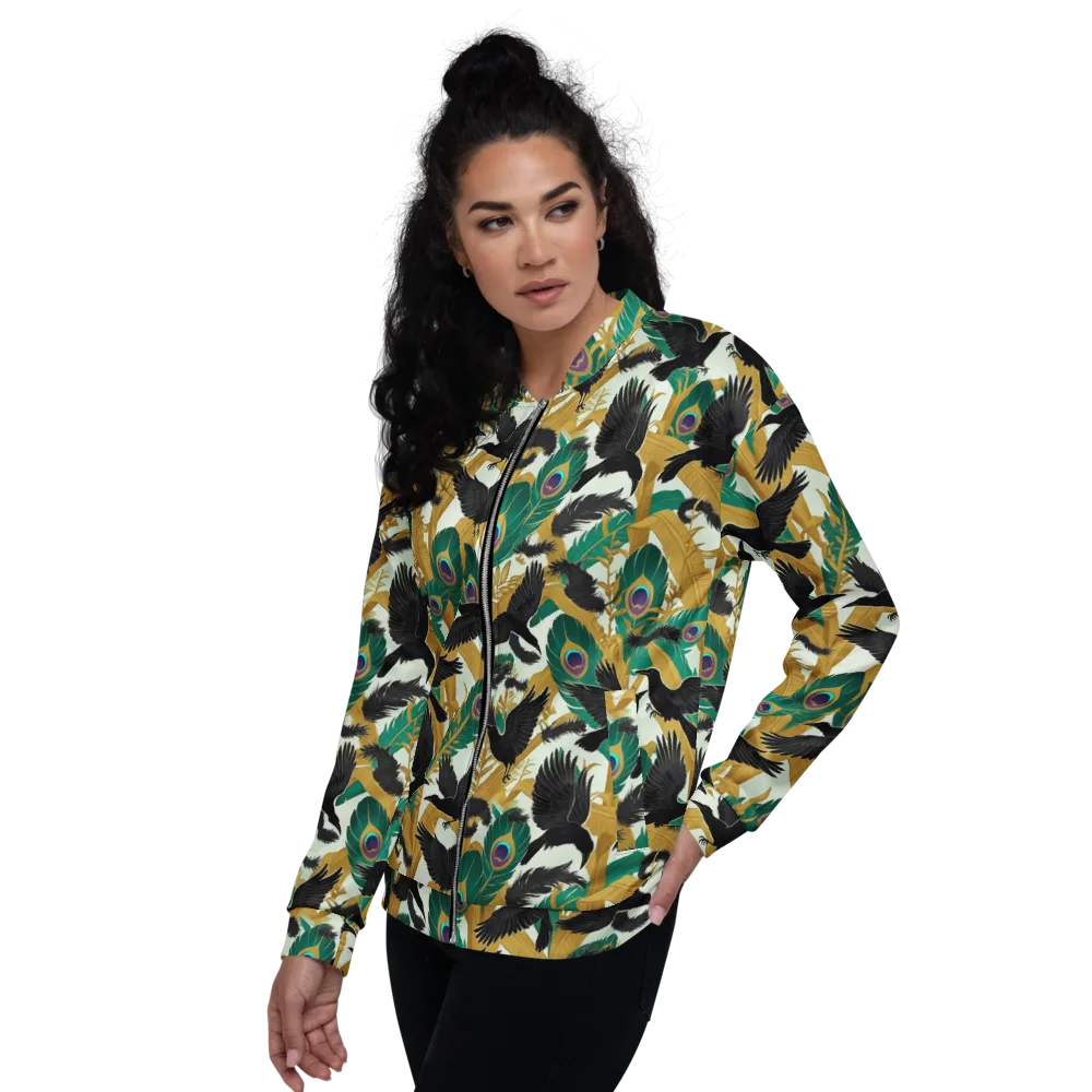 Midnight Plumes on Bomber Jacket — Left