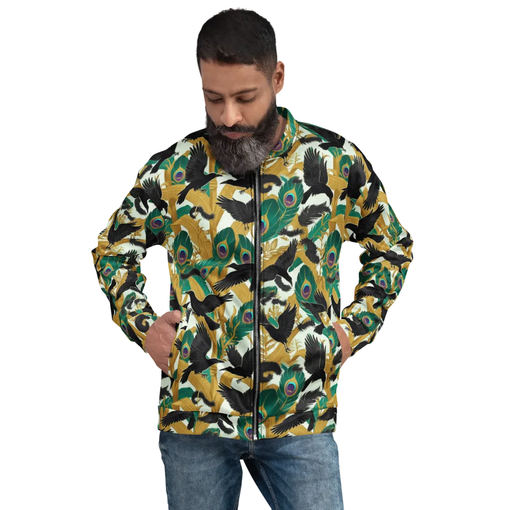 Midnight Plumes on Bomber Jacket — Front