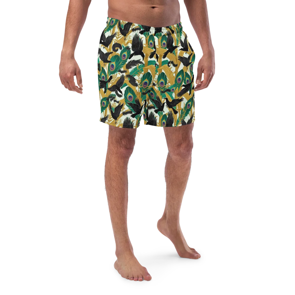 Midnight Plumes on Swim Trunks — Front