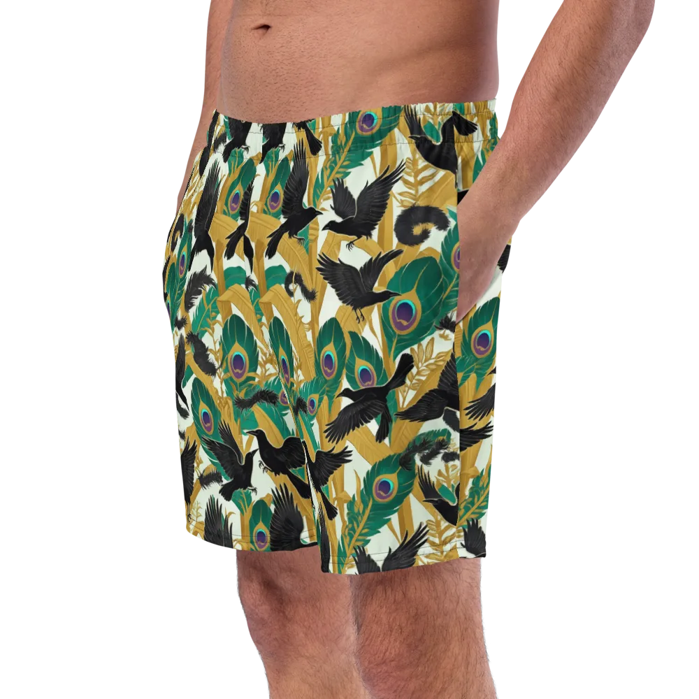 Midnight Plumes on Swim Trunks — Left Front