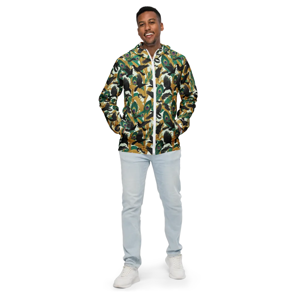 Midnight Plumes on Men's Windbreaker — Front