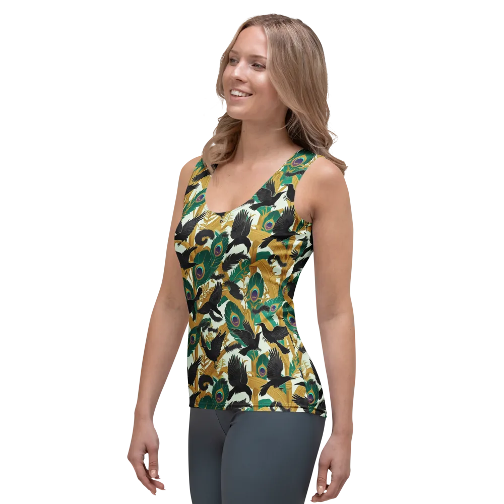 Midnight Plumes on Women's Tank Top — Left Front