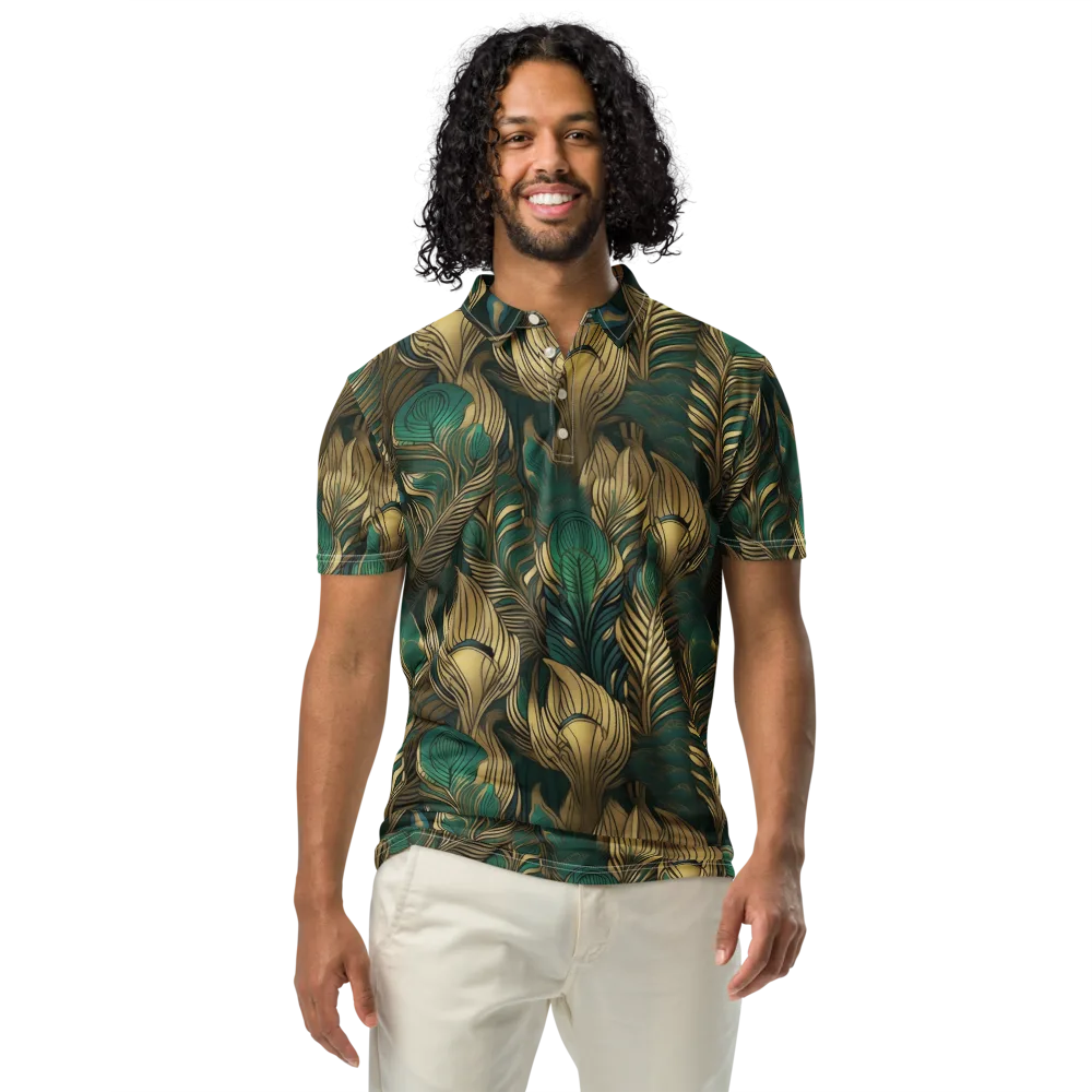Jade Baroque on Men's Slim Fit Polo Shirt — Front
