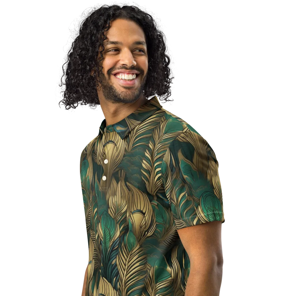 Jade Baroque on Men's Slim Fit Polo Shirt — Left Front