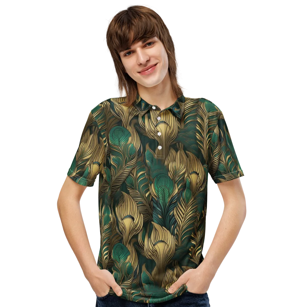Jade Baroque on Men's Slim Fit Polo Shirt — Front