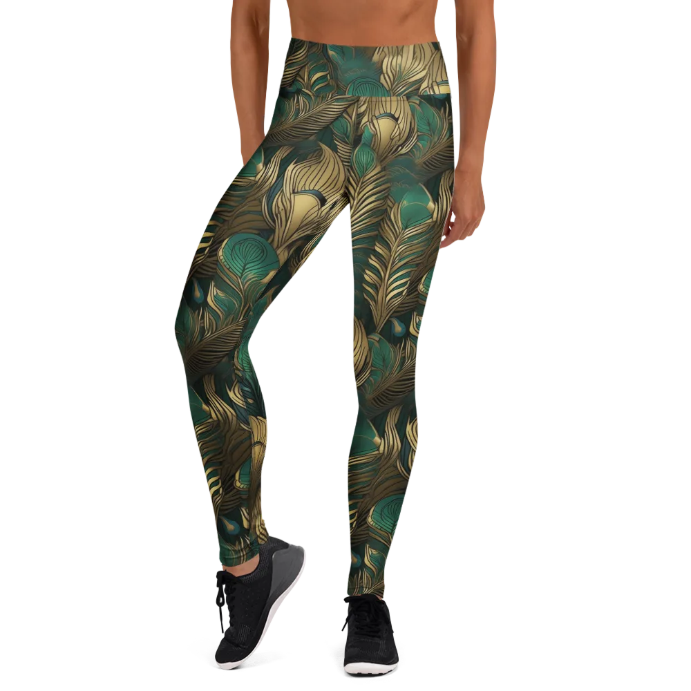 Jade Baroque on Yoga Leggings — Front
