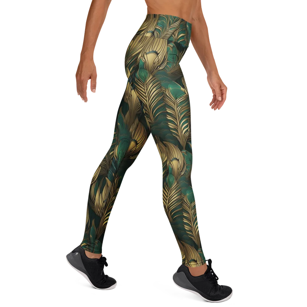 Jade Baroque on Yoga Leggings — Right