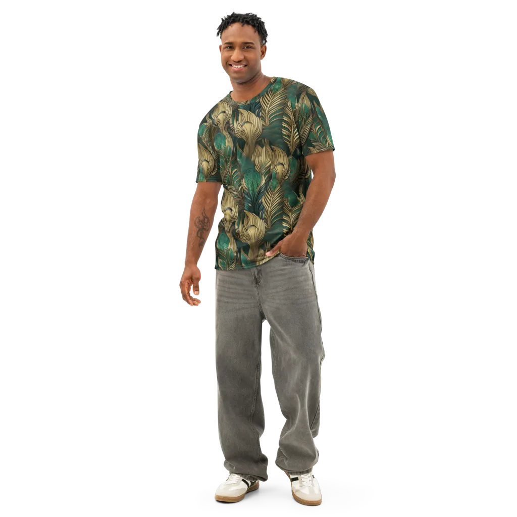 Jade Baroque on Men's Cotton Crew Neck T-Shirt — Front