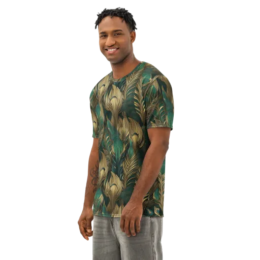 Jade Baroque on a Men's Cotton Crew Neck T-Shirt