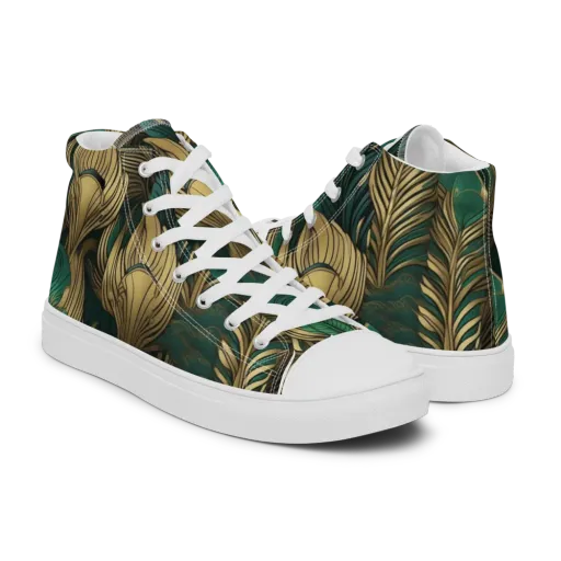 Jade Baroque on a Men's High Top Canvas Shoes