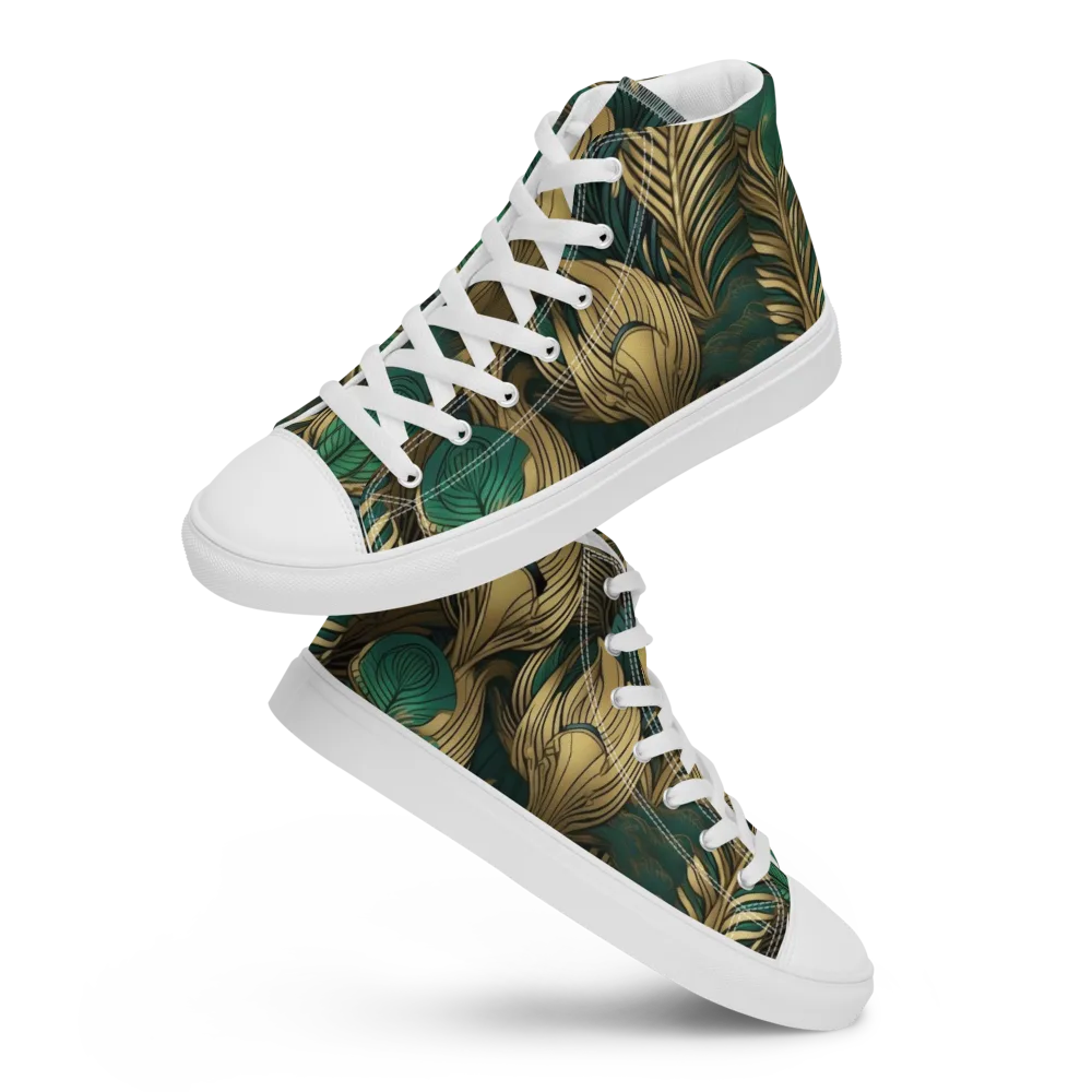 Jade Baroque on Men's High Top Canvas Shoes — Front
