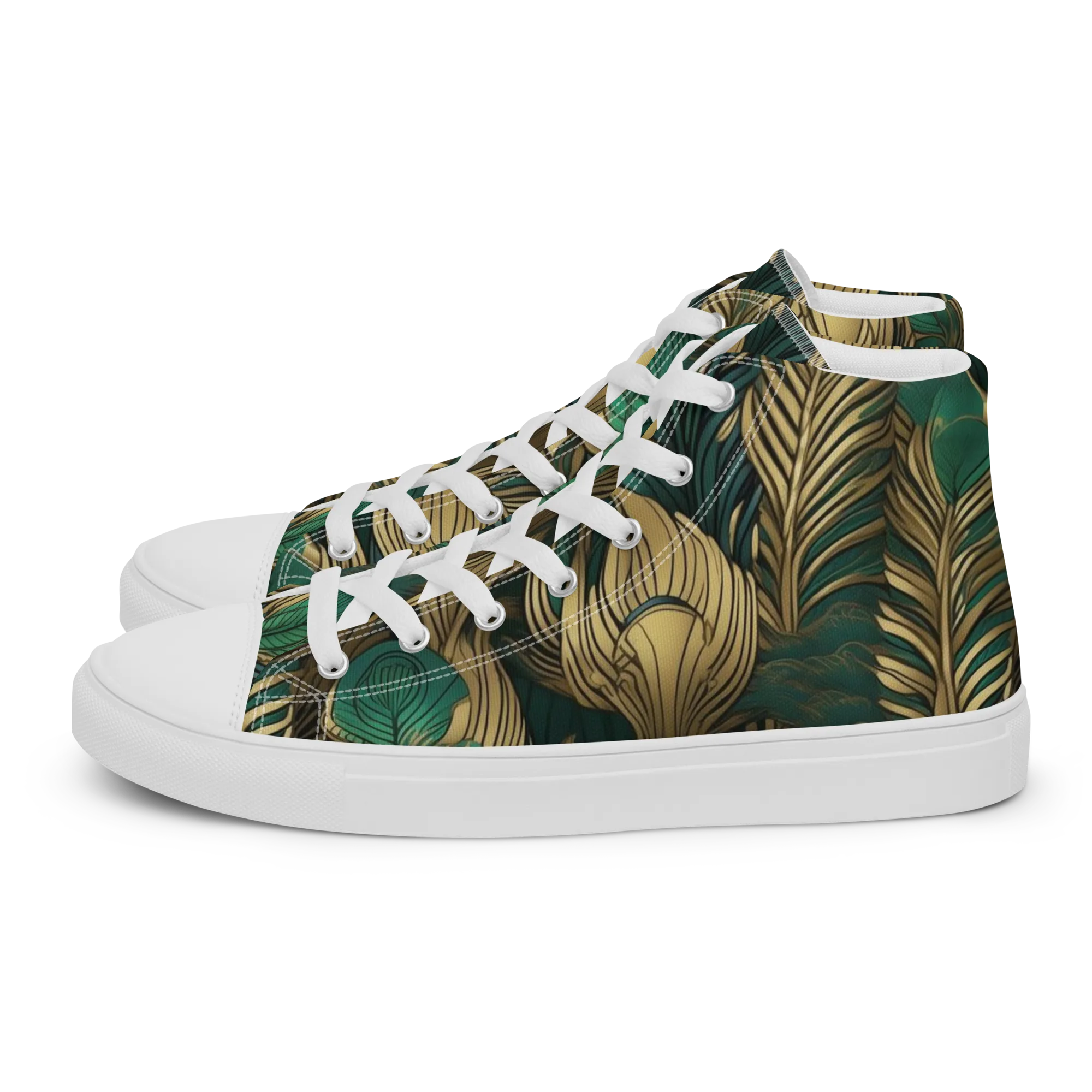 Jade Baroque on Women's High Top Canvas Shoes — Left