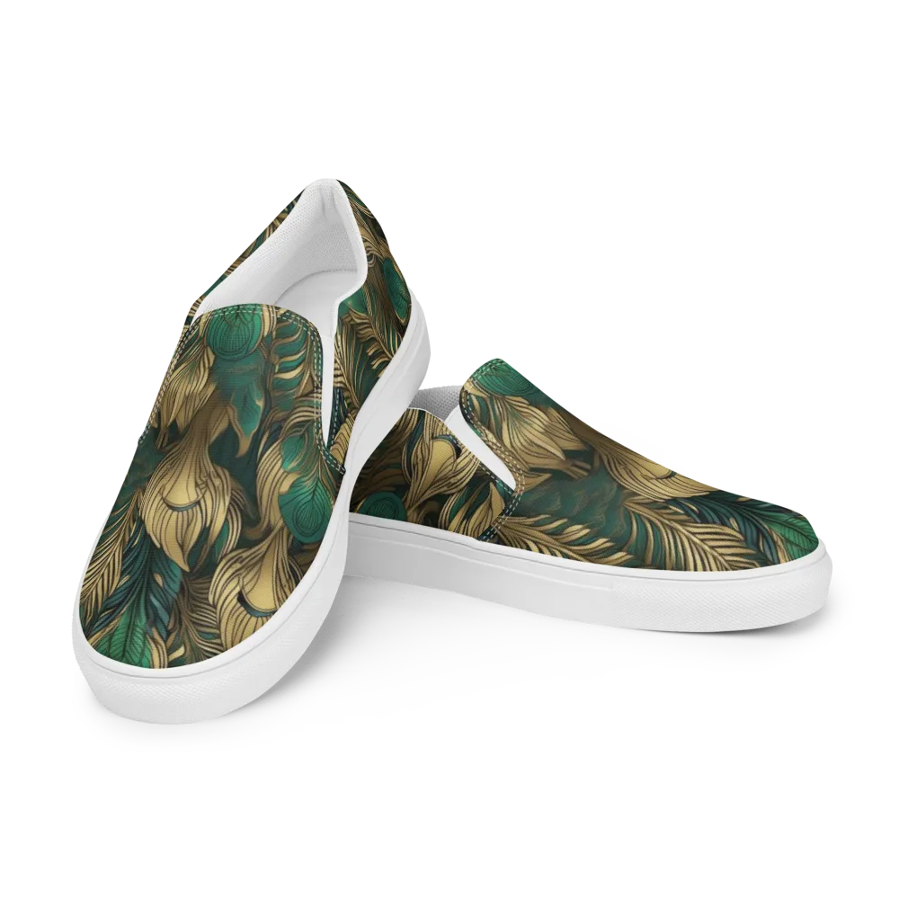 Jade Baroque on Men's Slip-On Canvas Shoes — Left Front