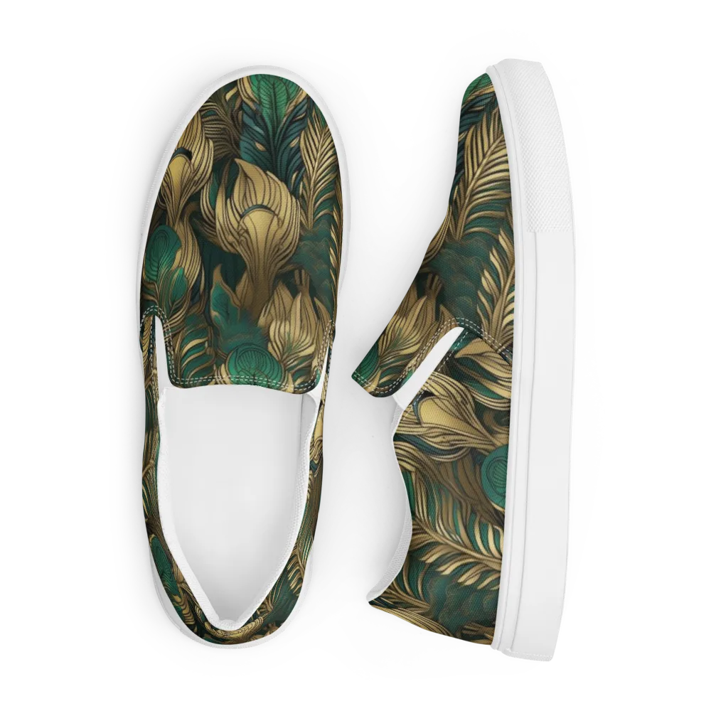 Jade Baroque on Men's Slip-On Canvas Shoes — Front