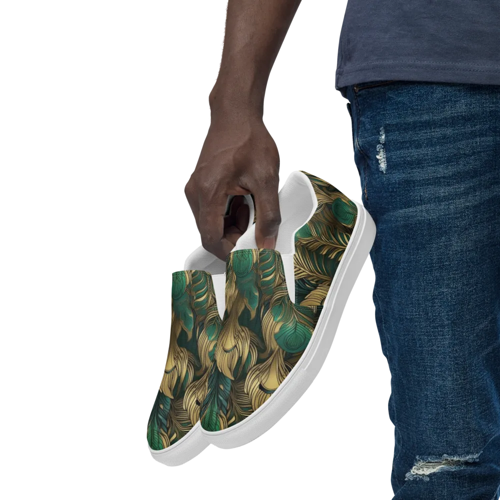 Jade Baroque on Men's Slip-On Canvas Shoes — Left Front