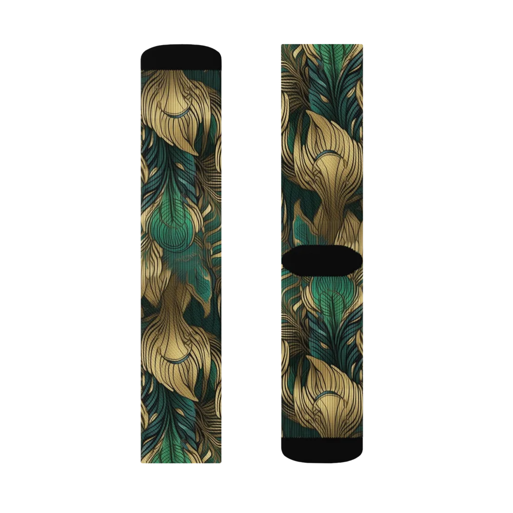 Jade Baroque on Socks — Left Sock