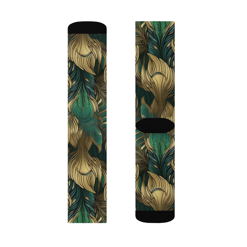 Jade Baroque on Socks — Right Sock