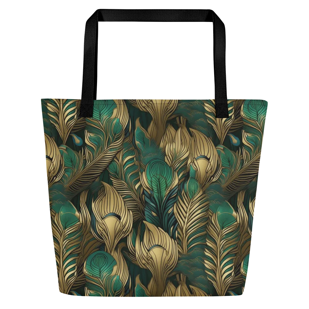 Jade Baroque on Large Tote Bag W/ Pocket — Front