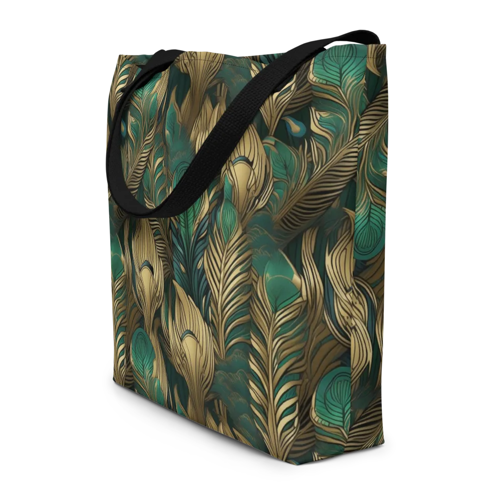 Jade Baroque on Large Tote Bag W/ Pocket — Front