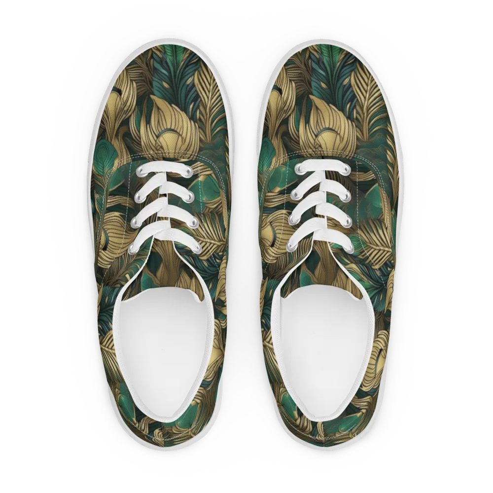Jade Baroque on Men's Lace-Up Canvas Shoes — Front