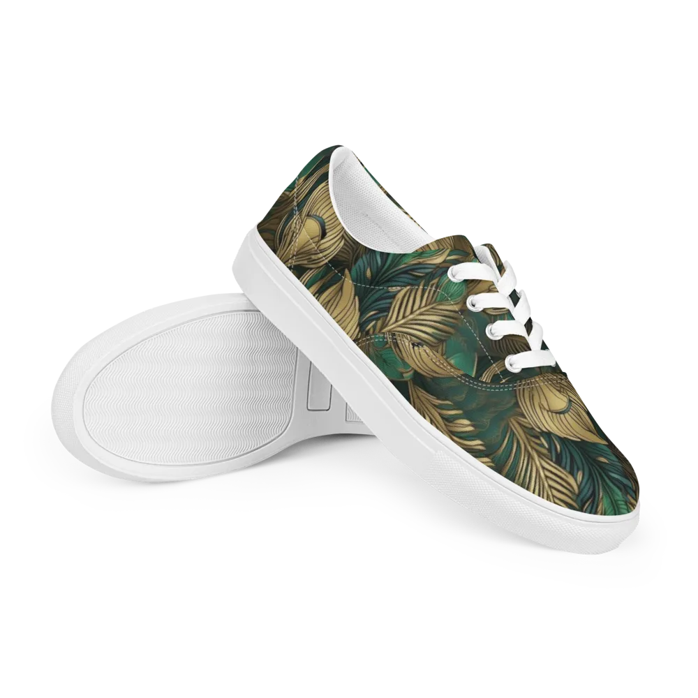 Jade Baroque on Men's Lace-Up Canvas Shoes — Right Front