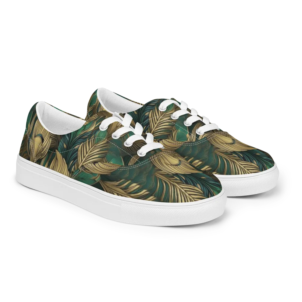 Jade Baroque on Men's Lace-Up Canvas Shoes — Right Front