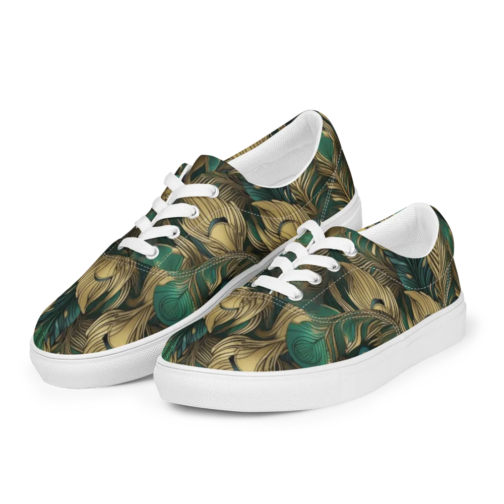 Jade Baroque on Men's Lace-Up Canvas Shoes — Left Front