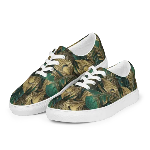 Jade Baroque on a Men's Lace-Up Canvas Shoes