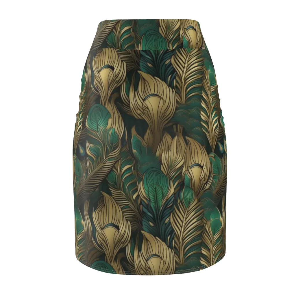 Jade Baroque on Pencil Skirt — Back