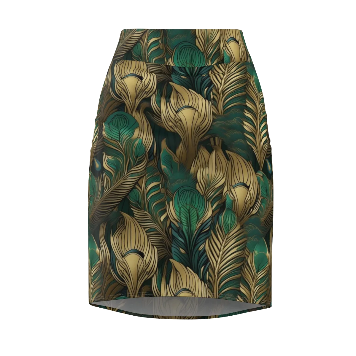 Jade Baroque on Pencil Skirt — Front