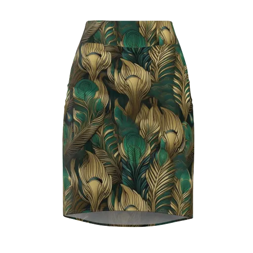 Jade Baroque on a Pencil Skirt