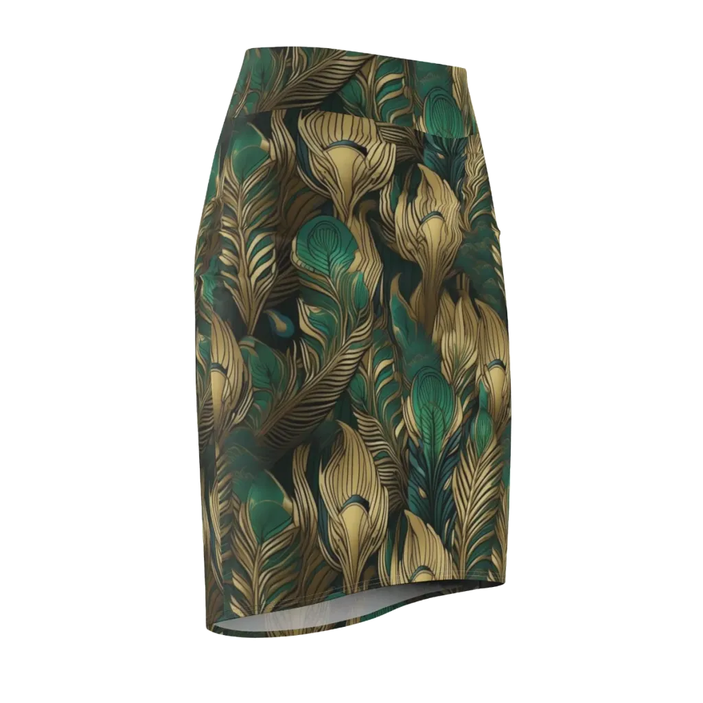 Jade Baroque on Pencil Skirt — Front Side