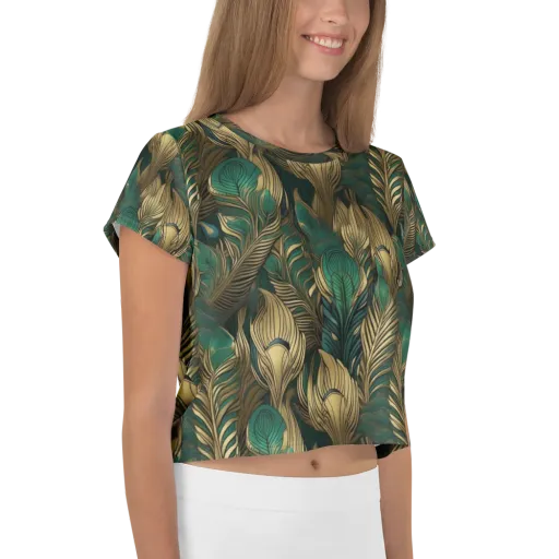 Jade Baroque on a Crop Tee