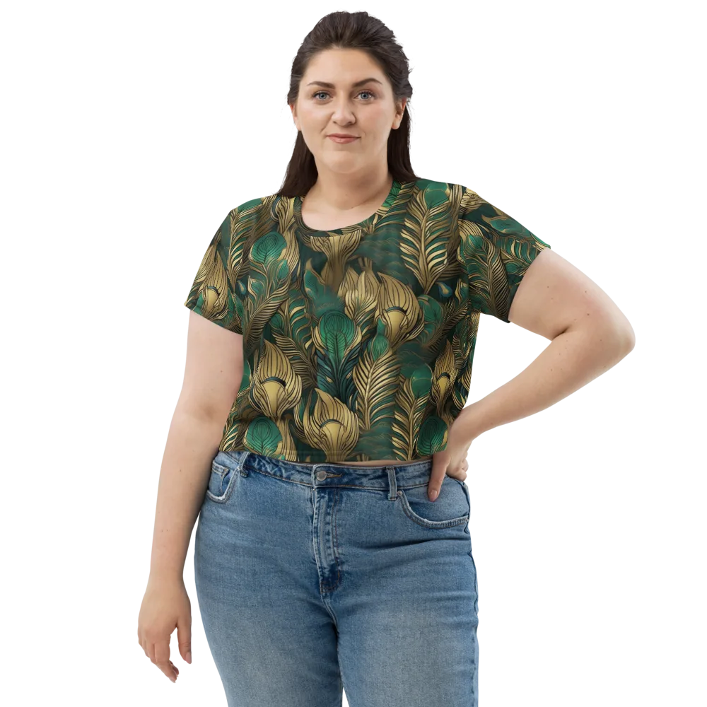 Jade Baroque on Crop Tee — Front