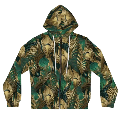 Jade Baroque on a Women's Full-Zip Hoodie