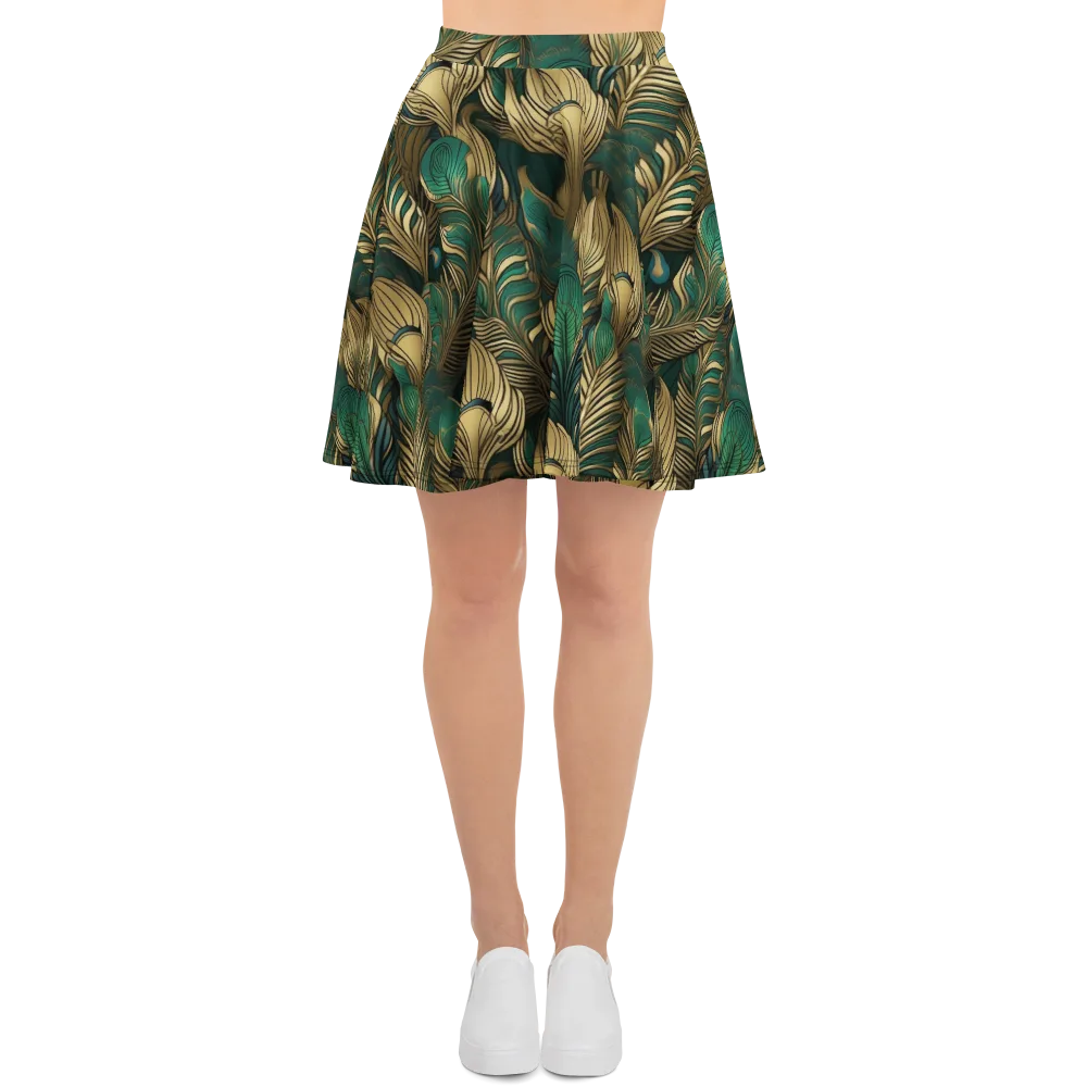 Jade Baroque on Skater Skirt — Front