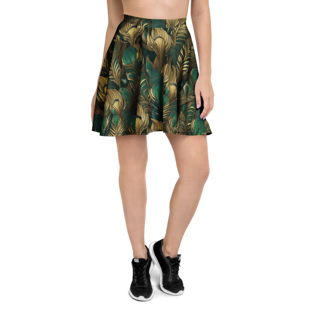 Jade Baroque on Skater Skirt — Front