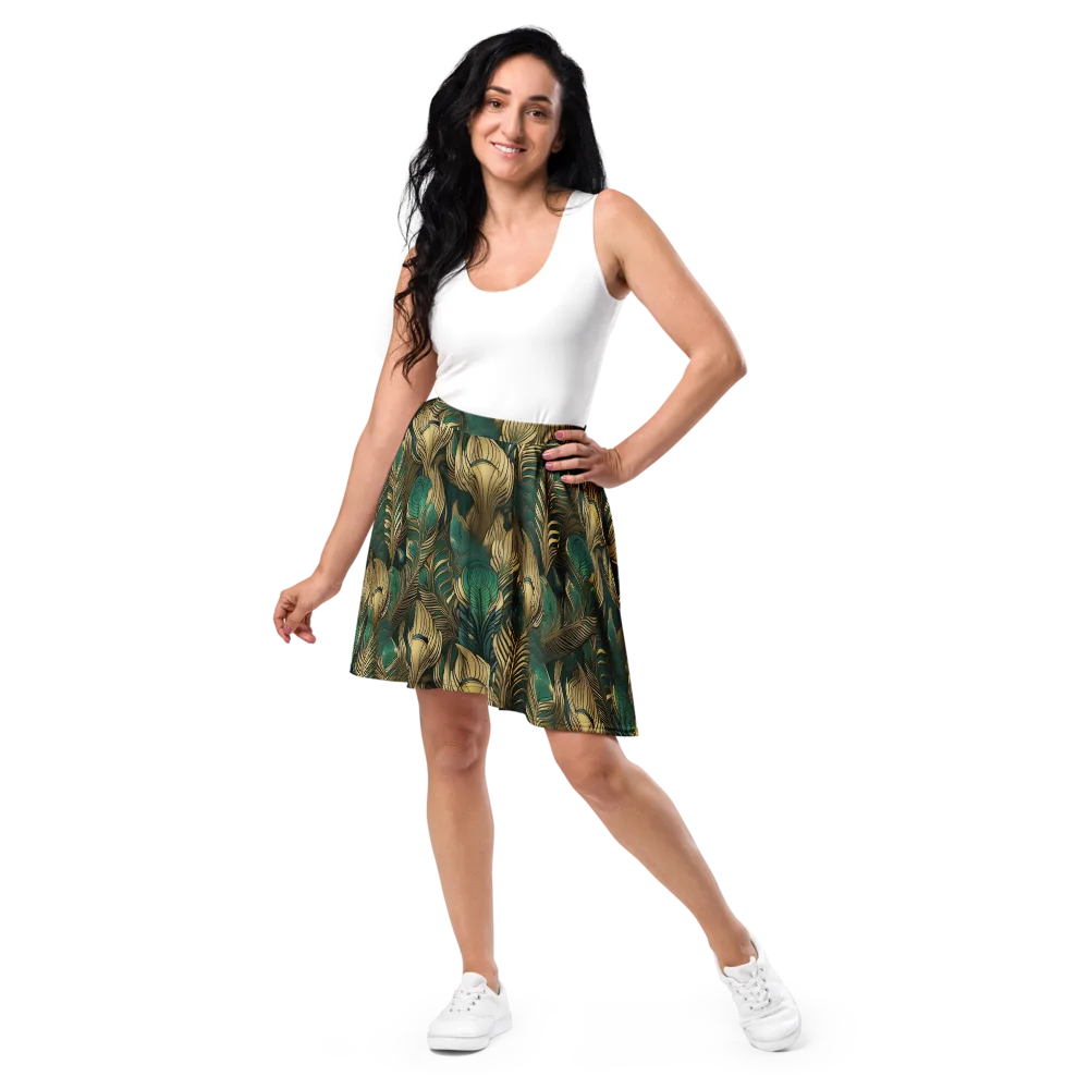 Jade Baroque on Skater Skirt — Front