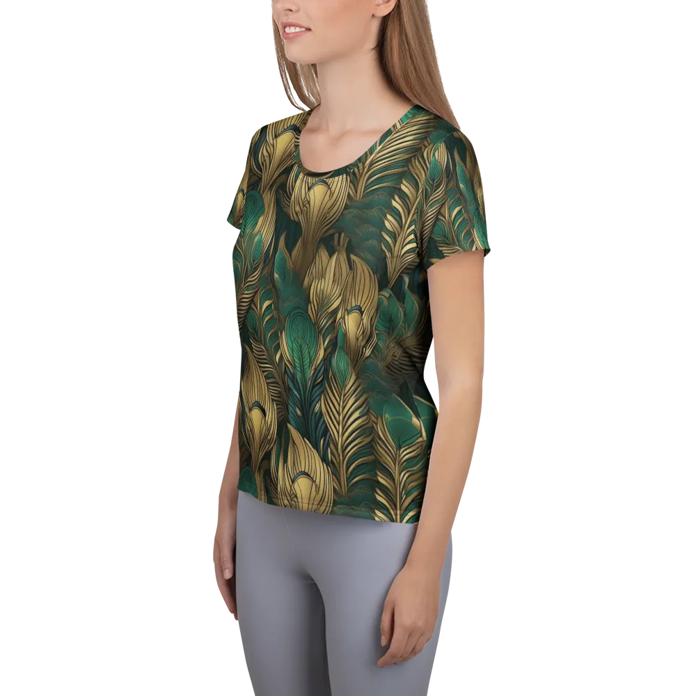 Jade Baroque on Women's Athletic T-Shirt — Left